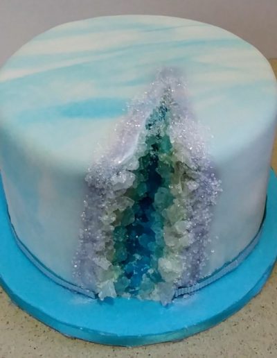 Blue Geode Crystal Cake
