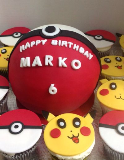 Pokemon cake and cupcakes